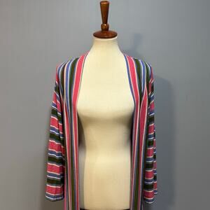 Vintage 70s Dreamaway Striped Terry Cloth Robe Lounge, Size XS